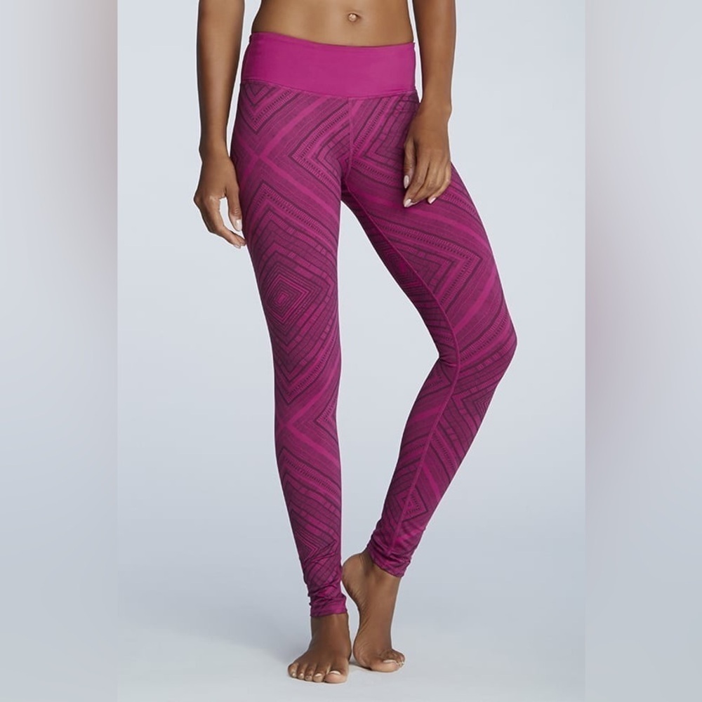 Fabletics Salar Printed PowerHold Leggings XXL Pink Purple Geometric Workout